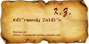 Körmendy Zalán névjegykártya