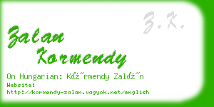 zalan kormendy business card